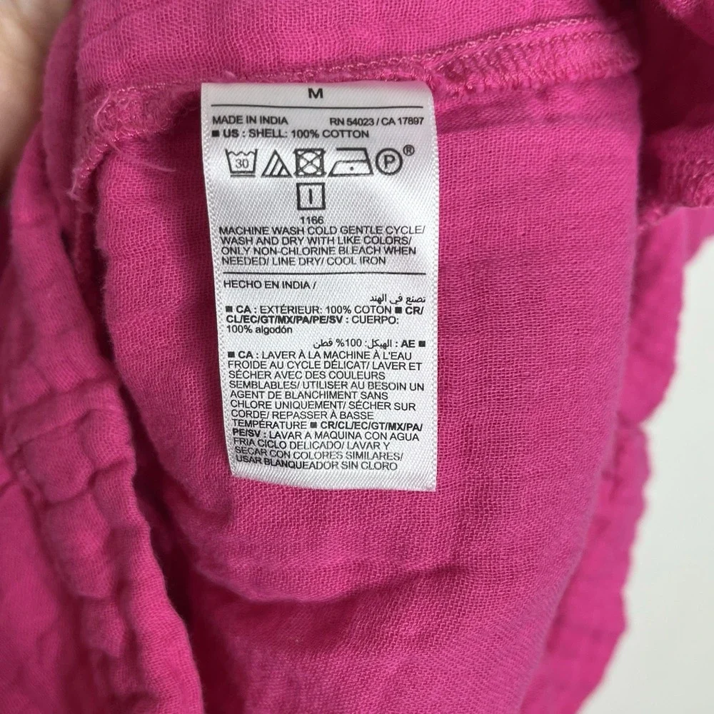 Old Navy Gauze Romper Pink Womens Size M Travel Beach Resort Vacation Cotton - Picture 8 of 8